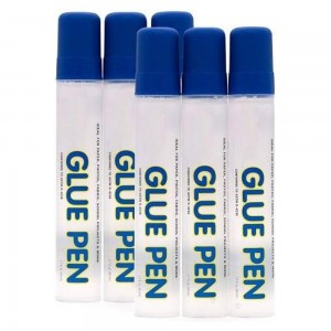Denozer Multi-Purpose Washable Glue Pen 50 mL (1.7 fl. Oz.) Safe Smooth Wrinkle Acid Free Used on Photos, Paper Etc. - Good for School, Home & Office (6-Pack)
